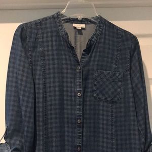 J.Jill checked denim dress.